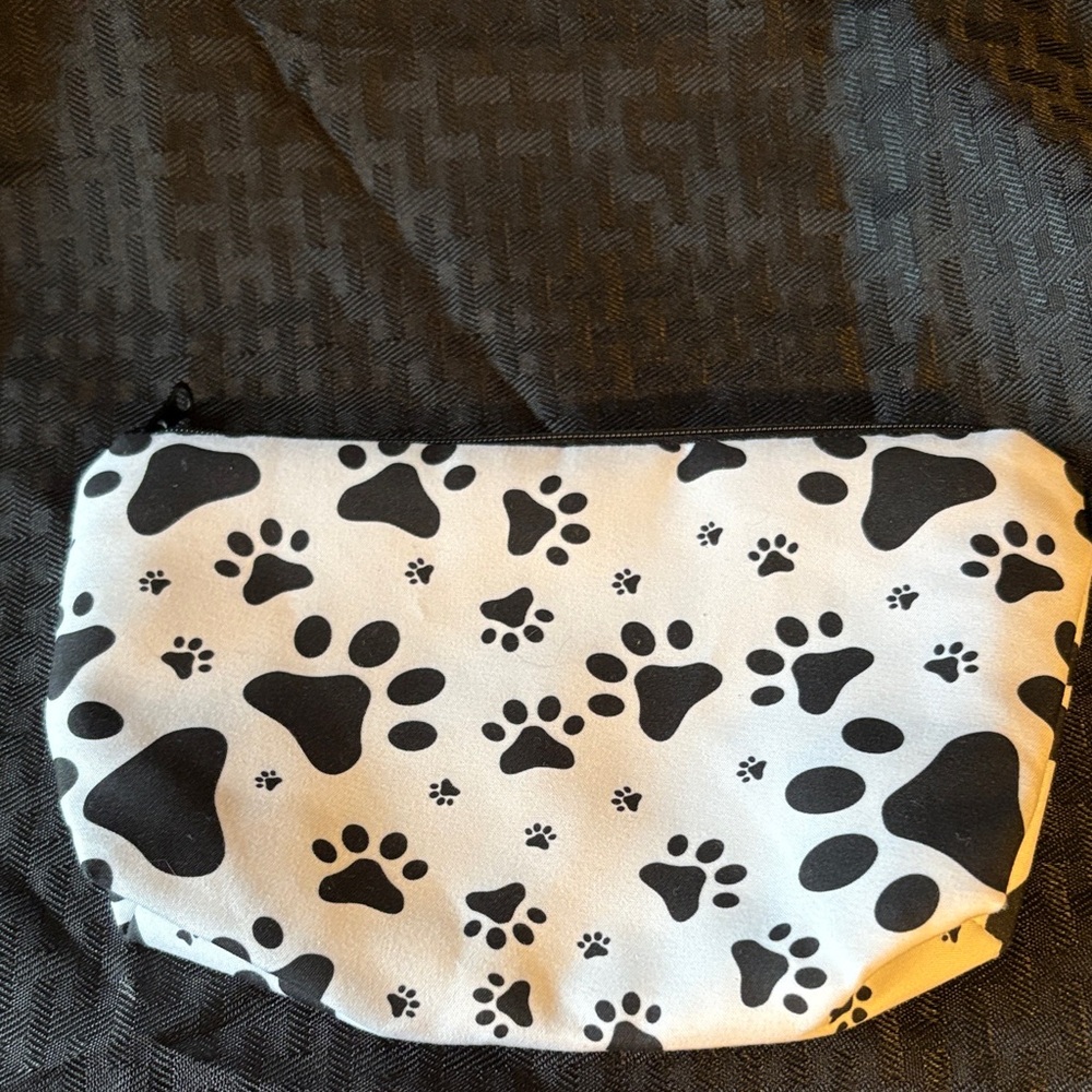 Paw Print Black and White Pouch